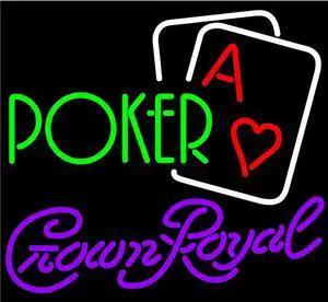 Fashion  New Handcraft Crown Royal Green Poker Real Glass Beer Bar Display Neon Light Signs 19x15 !!!