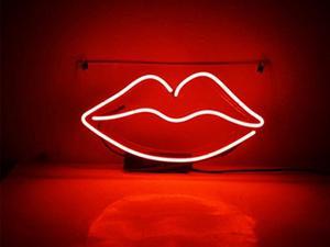 Neon Signs Lip Kiss Beer Bar Pub Recreation Room Lights Windows Wall Signs Or For  Christmas Gift 14x7