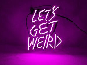 Neon Signs Let's Get Weird  Beer Bar Pub Recreation Room Lights Windows Wall Signs Or For  Christmas Gift 10x10