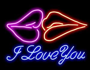 Neon Signs I Love You Beer Bar Pub Recreation Room Lights Windows Wall Signs Or For  Christmas Gift 14x9