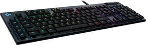 Logitech G815 LIGHTSYNC RGB Lighting Mechanical Wired Ultra Slim Gaming Keyboard GL Clickly for PC 920-009087 - Black