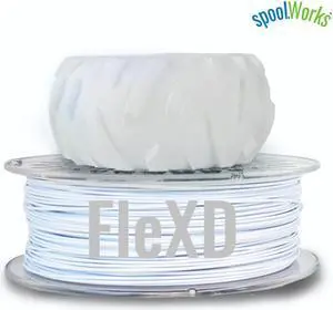 Genuine E3D spoolWorks FleXD Semi-flexible TPU Filament - 2.85mm, 500g, Bright White02