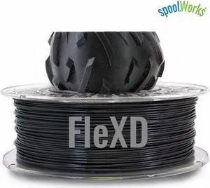 Genuine E3D spoolWorks FleXD Semi-flexible TPU Filament - 2.85mm, 500g, Basic Black20