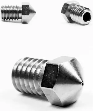 Micro Swiss RepRap (M6 Thread) Plated Brass Wear-Resistant Nozzle - 2.85mm x 0.3mm