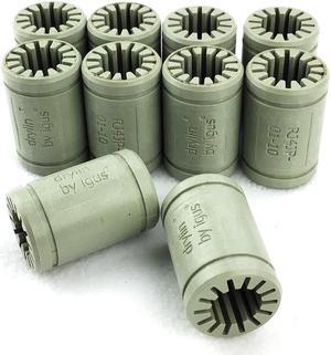 Igus Drylin R Solid Polymer Linear Slide LM10UU Bearing, RJ4JP-01 - 10mm Shaft (10 pack)