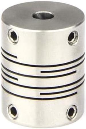 3DMakerWorld Set Screw Stainless Steel Flexible Shaft Coupler - 5mm x 6.35mm