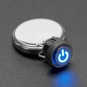 Adafruit Mini Illuminated Momentary Pushbutton with Blue Power Symbol