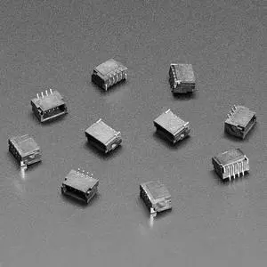 Adafruit JST SH 4-pin Vertical Connector - Qwiic Compatible (10 pack)