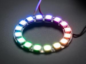 Adafruit NeoPixel Ring, 16 - 5050 RGB LED with Integrated Drivers