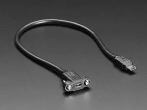 Adafruit Panel Mount Extension USB Cable - Micro B Male to Micro B Female