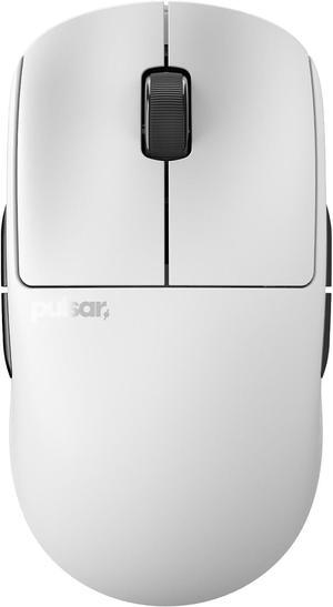 Pulsar Gaming Gears X2A Black Buttons Wireless Ultralight (57g), Ambidextrous, High Performance, Ergonomic Design, 2.4Ghz 1ms Polling Rate PAW3395 26K DPI Optical Sensor, White