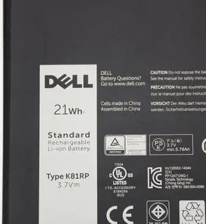 21Wh K81RP battery for dell Venue 8 7840 T02E