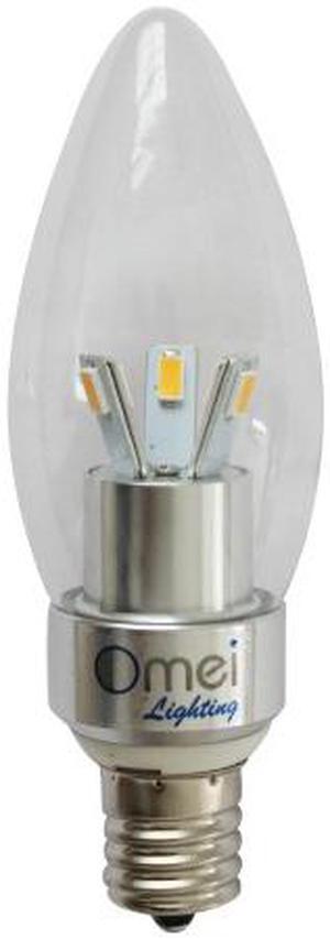 Dimmable E17 LED Candelabra Light Lamp 3w Warm White Bullet Top Chandelier light bulbs
