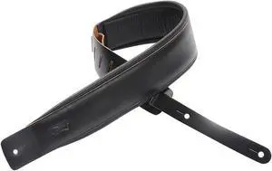 Levy's 2.5" Foam Padded Leather Guitar Strap, Black