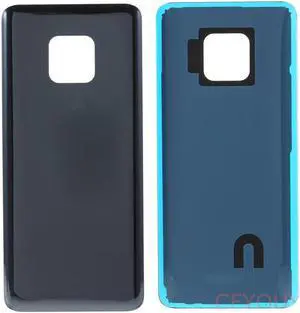 Mate20 Pro Back Glass Battery Door Cover Rear Housing Panel Back Case Replacement + Adhesive For Huawei Mate 20 Pro (Black)