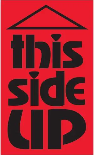 Tape Logic Labels "This Side Up" 3" x 5" Fluorescent Red 500/Roll