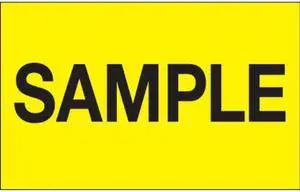 Tape Logic Labels "Sample" 1 1/4" x 2" Fluorescent Yellow 500/Roll