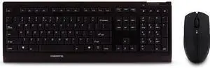Cherry JD-0410EU-2 USB Wireless RF Keyboard Mouse Combo Set - Black