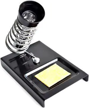Electric Soldering Iron Stand Holder Station Metal Base with Welding Cleaning Sponge Pads