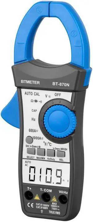 BT-870N Digital Clamp Meter AC/DC Voltage Current Multimeter DMM Resistance Tester Meter