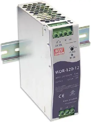 WDR-120-12 Power Supply Switching Din Rail 120W 12 VDC, 10 Amp