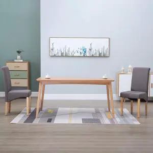 vidaXL Dining Chairs 2 Pcs Upholstered Side Chair with Wood Frame Taupe Fabric