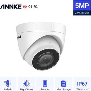 ANNKE 5MP Super HD PoE Turret IP Security Camera with H.265+ Video Format IP67 Weatherproof Audio Recording Motion Alerts Remote Access Outdoor Indoor Surveillance