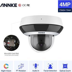 ANNKE 4MP Super HD PoE PTZ Dome IP Security Camera, AI Detection, 4X Optical Zoom, IP66 Waterproof for Outdoor Indoor CCTV Surveillance, Color Night Vision, Motion Detection, Remote Access