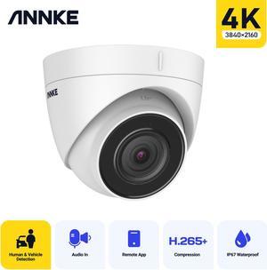 ANNKE Turret 8MP 4K Ultra HD PoE ONVIF PoE IP Security Camera with Audio Recording Supports 256 GB TF Card