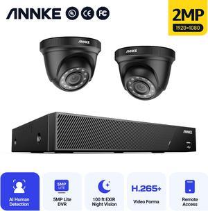 ANNKE 8-channel CCTV Video Home Security Camera System with 2pcs Wired 1080p HD Indoor/Outdoor Cameras with Night Vision
