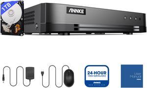 ANNKE  Upgraded 16-Channel 1080p Lite Hybrid H.265+ 5-in-1 DVR for 24/7 Security Surveillance,Simple DIY Installation,included 1TB Hard Disk