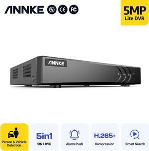 ANNKE 8-Channel 5MP Lite Hybrid 5-in-1 H.265+ Security Video DVR Recorder with NO Hard Drive, Supports 8CH Analog and 2CH IP Cameras for Home Security Camera System