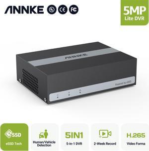 ANNKE 8-Channel 5MP 5-in-1 H.265 DVR, Motion Detection 2.0, Email Alert with Snapshots, Remote Access,Built in-eSSD HDD