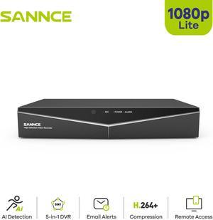 SANNCE 8 Channel 1080p Full HD 5-in-1 Hybrid Digital Video Recorder DVR Supports TVI AHD CVI CVBS Analog IP Security Cameras for 24/7 Security Surveillance