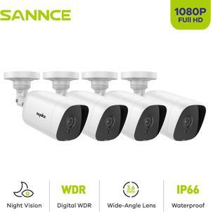 SANNCE 1080p Full HD Security Camera Wired Analog CCTV TVI-HD  IR Night Vision IP66 Waterproof Surveillance Video Camera