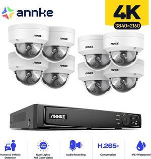 ANNKE H800 4K 16CH PoE Camera System, H.265+ 12MP NVR w/8pcs Dome Security IP Cameras, AI Motion Detection, Audio, 0TB HDD, Spotlight Color Night Vision, IP67 Weatherproof IK10 Vandal-Proof, Not PTZ
