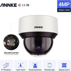 ANNKE H.265+ 4MP 25X Optical Zoom Outdoor PoE PTZ Speed Dome Camera, IK10 Vandal-Resistant, 4.8-120 mm Lens, Intelligent Behavior Analysis, 164 ft Color Night Vision, Support External Sirens