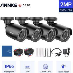 ANNKE 4 Pack 1080P HD TVI Home Security Camera Outdoor Indoor, 1920TVL, IP66 Waterproof, 100 ft Night/Day Vision, Surveillance CCTV 2MP Bullet Camera
