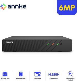 ANNKE 6MP PoE NVR with 0TB HDD Pre-Installed, H.265+ 8CH Surveillance Netword Video Recorder Supports Up to 8X 6MP/5MP/4MP/1080P IP Camera, 24/7 Recording, Power Over Ethernet, Easy Remote Access