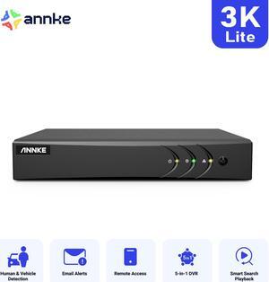 ANNKE 3K 5MP H.265+ Security CCTV Digital Video Recorder with AI Human/Vehicle Detection, 8CH Hybrid 5-in-1 DVR for Surveillance Camera, Supports 8CH Analog and 2CH IP Cameras, Remote Access (No HDD)
