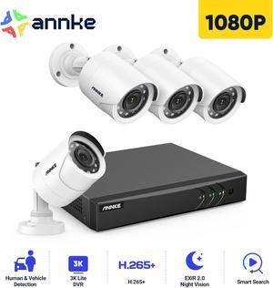 ANNKE H.265+ 8CH 5MP DVR 2MP Wired Security Camera System, 4x2MP Weatherproof Bullet Camera, 100ft Night Vision, AI Human/Vehicle Detection, Motion Alert,Remote Access, NO HDD, 24/7 Recor,Security Kit