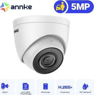 ANNKE 3K PoE Security IP Camera, Outdoor Turret Surveillance Wired Cameras for Home Security, AI Human/Vehicle Detection, Night Vision, 2.8mm Lens, Built-in Mic, IP67 Waterproof