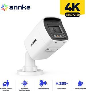 ANNKE  UltraHD 4K PoE Security Camera, 8MP Bullet IP Outdoor Camera, AI Human & Vehicle Detection, Built-in Mic & SD Card Slot, RTSP, IP67 Waterproof, EXIR 2.0 Night Vision, 4mm Lens-C800