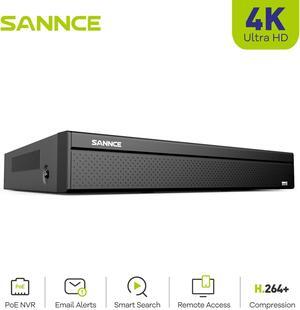 SANNCE H.265+ 4K PoE CCTV NVR 16 Channel Home Security Camera System with NO Hard Drive, Supports 8MP/5MP/4MP/1080P HD IP Cams 24/7 Surveillance Recording, Motion/Vehicle Detection