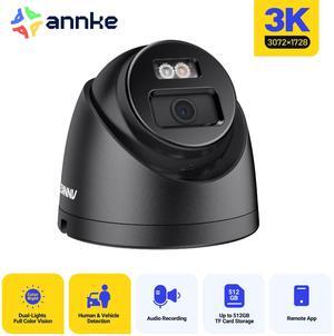 ANNKE AC500 3K PoE Security Camera, Outdoor Surveillance Wired Cameras for Home Security, AI Human/Vehicle Detection, Smart Dual Light, Color Night Vision, 120 dB WDR, 2.8mm Lens, Built-in Mic-Black