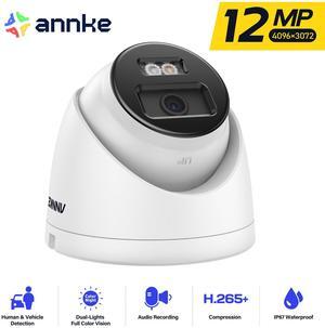 ANNKE 12MP Security PoE IP Camera Outdoor, 134° Wide Angle Surveillance Dome Camera with Smart AI, Spotlight Color Night Vision, IP67 Weatherproof, Up to 512GB microSD Card, Turret Cameras