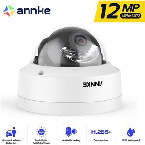 ANNKE 12MP PoE IP Security Camera Outdoor, Dome Camera for Home Surveillance, Human/Vehicle Detection, Spotlight Color Night Vision, 2.8mm Wide Angle, Up to 512GB microSD Card