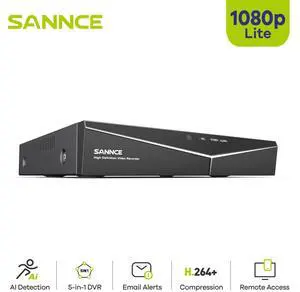 SANNCE 4CH HD 1080P HDMI DVR Digital Video Recorder for CCTV Security System, H.264 1080P HDMI Output 4ch CCTV Surveillance DVR With NO HDD