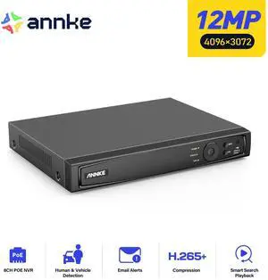 ANNKE Ultra 12MP HD 8CH PoE NVR, 12MP PoE Network Video Recorder, Support up to 8 x 8MP/5MP/4MP/1080p HD PoE IP Cameras, Reliable Plug and Play Security System, 0TB HDD ANNKE Ultra 12MP HD 8CH PoE NVR, 12MP PoE Network Video Recorder, Support up to 8 x 8MP/5MP/4MP/1080p HD PoE IP Cameras, Reliable Plug and Play Security System, 0TB HDD