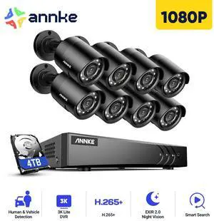 ANNKE 16CH 3K Lite FHD AI Surveillance Security Camera System with 4TB HDD and 8X 2MP Outdoor Weatherproof CCTV Cameras, Smart Human Vehicle Detection, Day/Night Vision, Smartphone Remote View